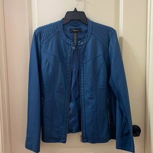 Style & Co Blue Vegan Leather Jacket